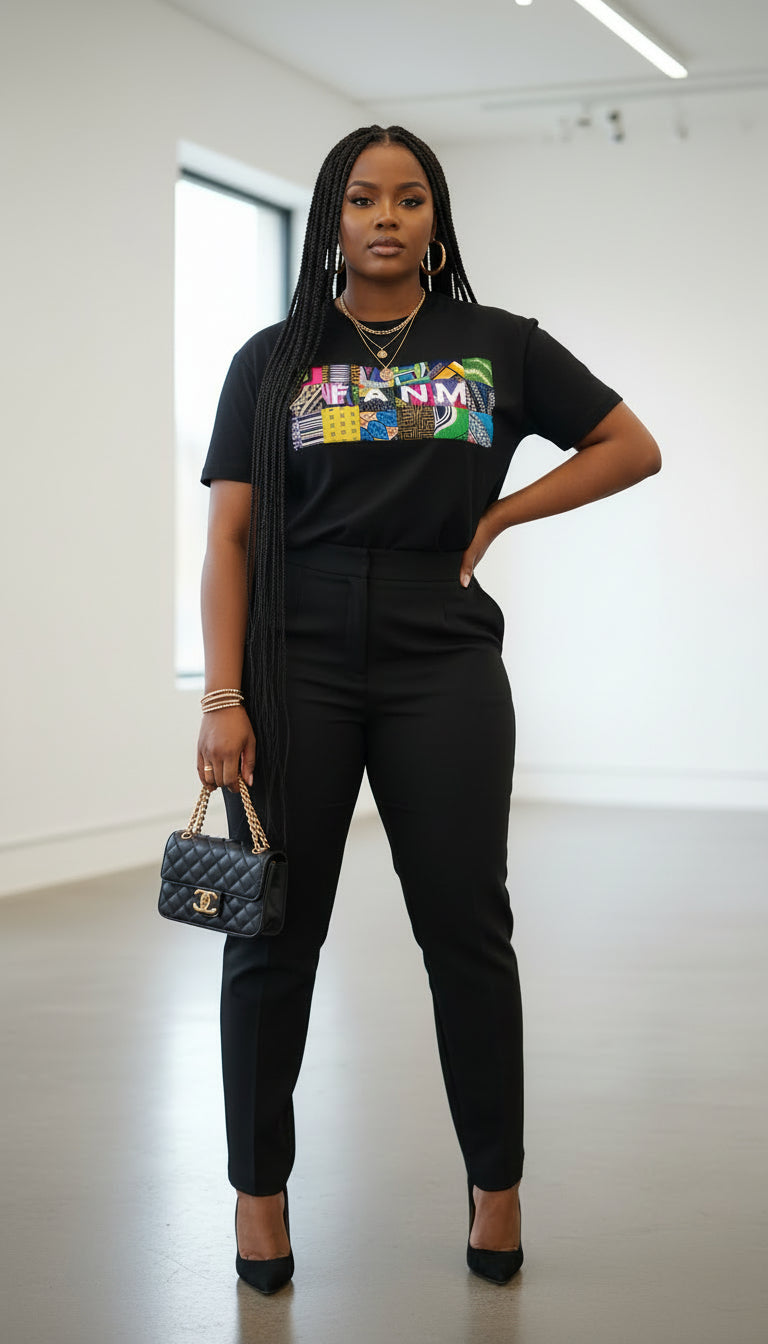 Le t-shirt MOUN ou FANM ou BOUG en wax