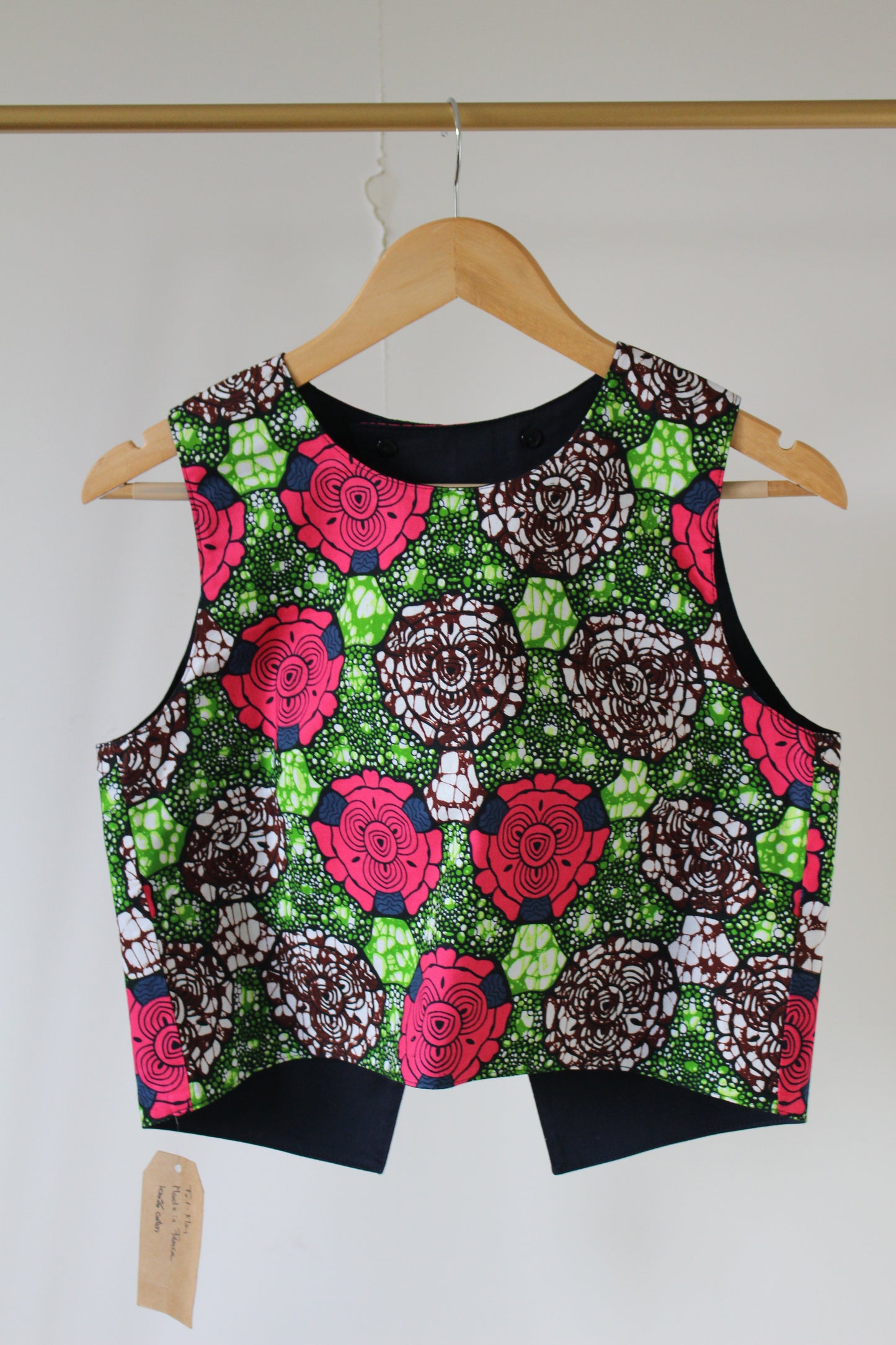 LE CROP TOP REVERSIBLE NANDI WAX FLEURS ROSES