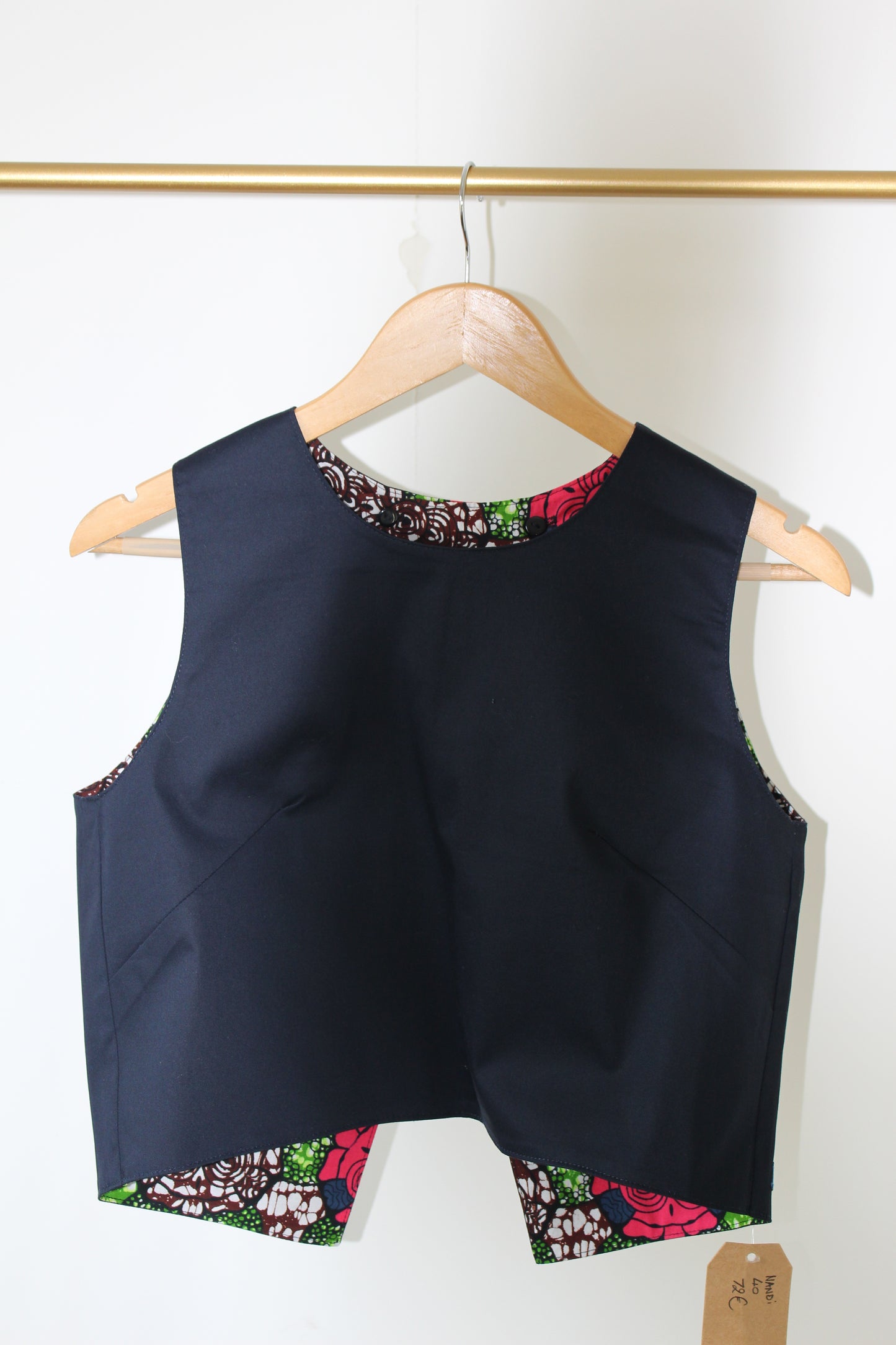 LE CROP TOP REVERSIBLE NANDI WAX FLEURS ROSES