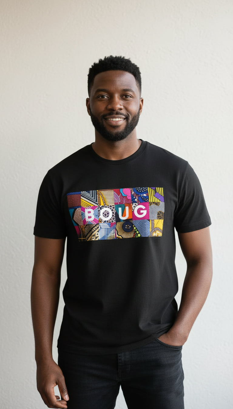 Le t-shirt MOUN ou FANM ou BOUG en wax