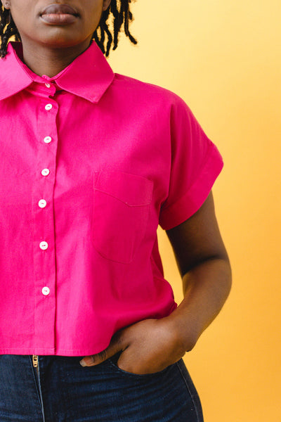 LA CHEMISE TAYTU COTON UNI ROSE