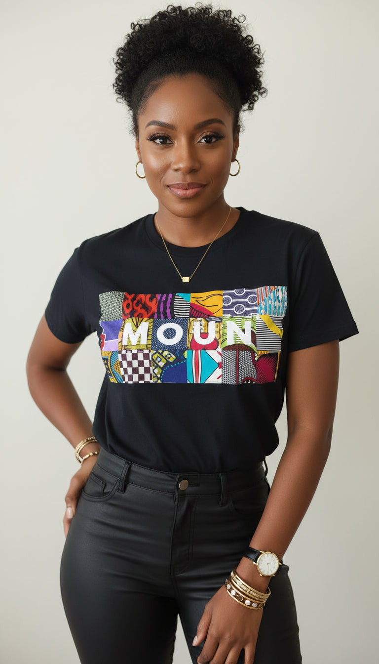 Le t-shirt MOUN ou FANM ou BOUG en wax