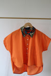 LA CHEMISE TAYTU COTON UNI ORANGE/COL EN WAX