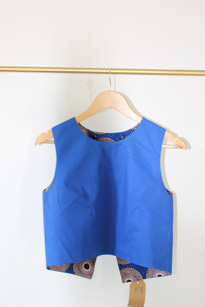 LE CROP TOP REVERSIBLE NANDI WAX DISQUES BLEUS