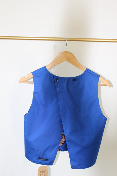 LE CROP TOP REVERSIBLE NANDI WAX DISQUES BLEUS