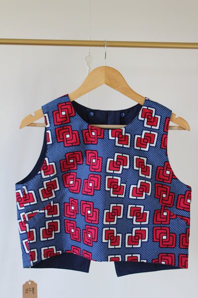 LE CROP TOP REVERSIBLE NANDI WAX CARRES ROSES