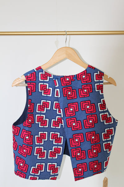LE CROP TOP REVERSIBLE NANDI WAX CARRES ROSES