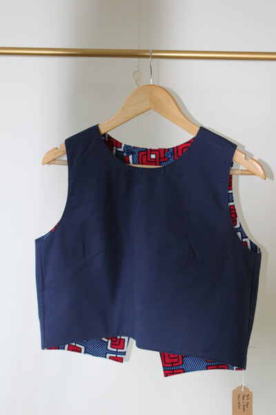 LE CROP TOP REVERSIBLE NANDI WAX CARRES ROSES