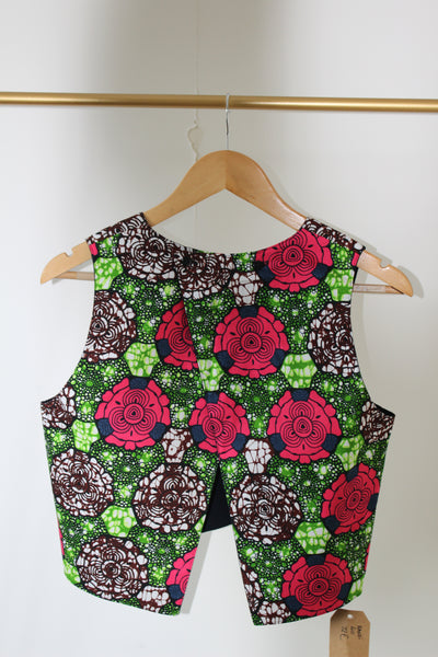 LE CROP TOP REVERSIBLE NANDI WAX FLEURS ROSES