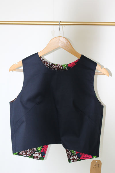 LE CROP TOP REVERSIBLE NANDI WAX FLEURS ROSES