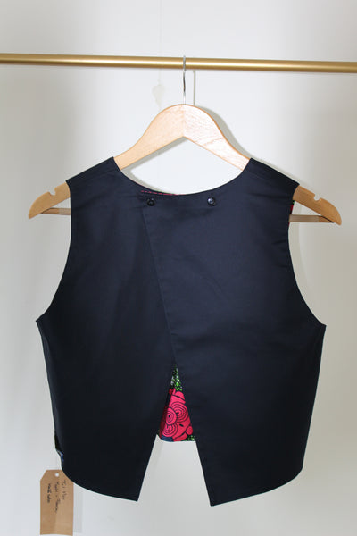 LE CROP TOP REVERSIBLE NANDI WAX FLEURS ROSES