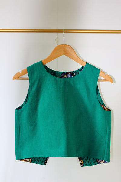 LE CROP TOP REVERSIBLE NANDI WAX VERT