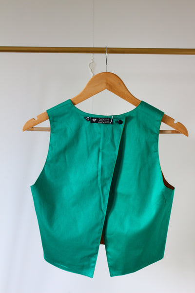 LE CROP TOP REVERSIBLE NANDI BICOLORE JAUNE/VERT