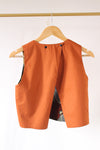 LE CROP TOP REVERSIBLE NANDI WAX FLEURS MARRON