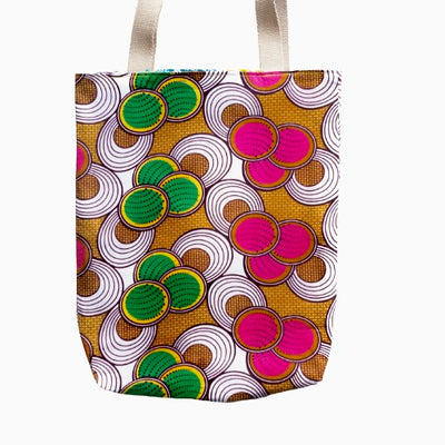 Le TOTE-BAG SANOUYÉ WAX BULLES ROSES ET VERTES