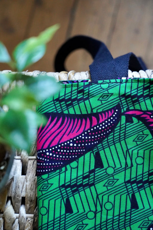 Le TOTE-BAG SANOUYÉ WAX ROSE ET VERT