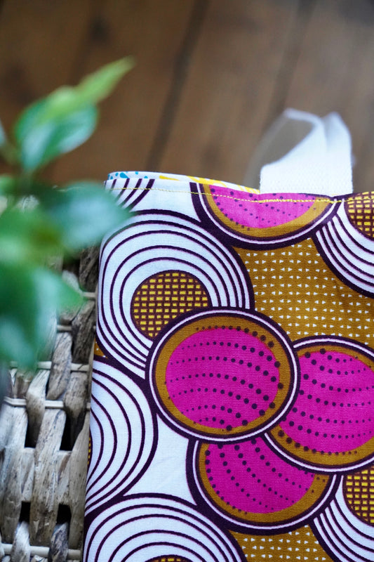 Le TOTE-BAG SANOUYÉ WAX BULLES ROSES ET VERTES